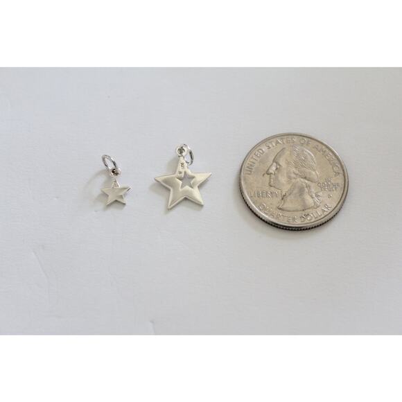 Sterling Silver Mother Daughter Star Charm, Mother Daughter Necklace Set - Picture 4 of 5